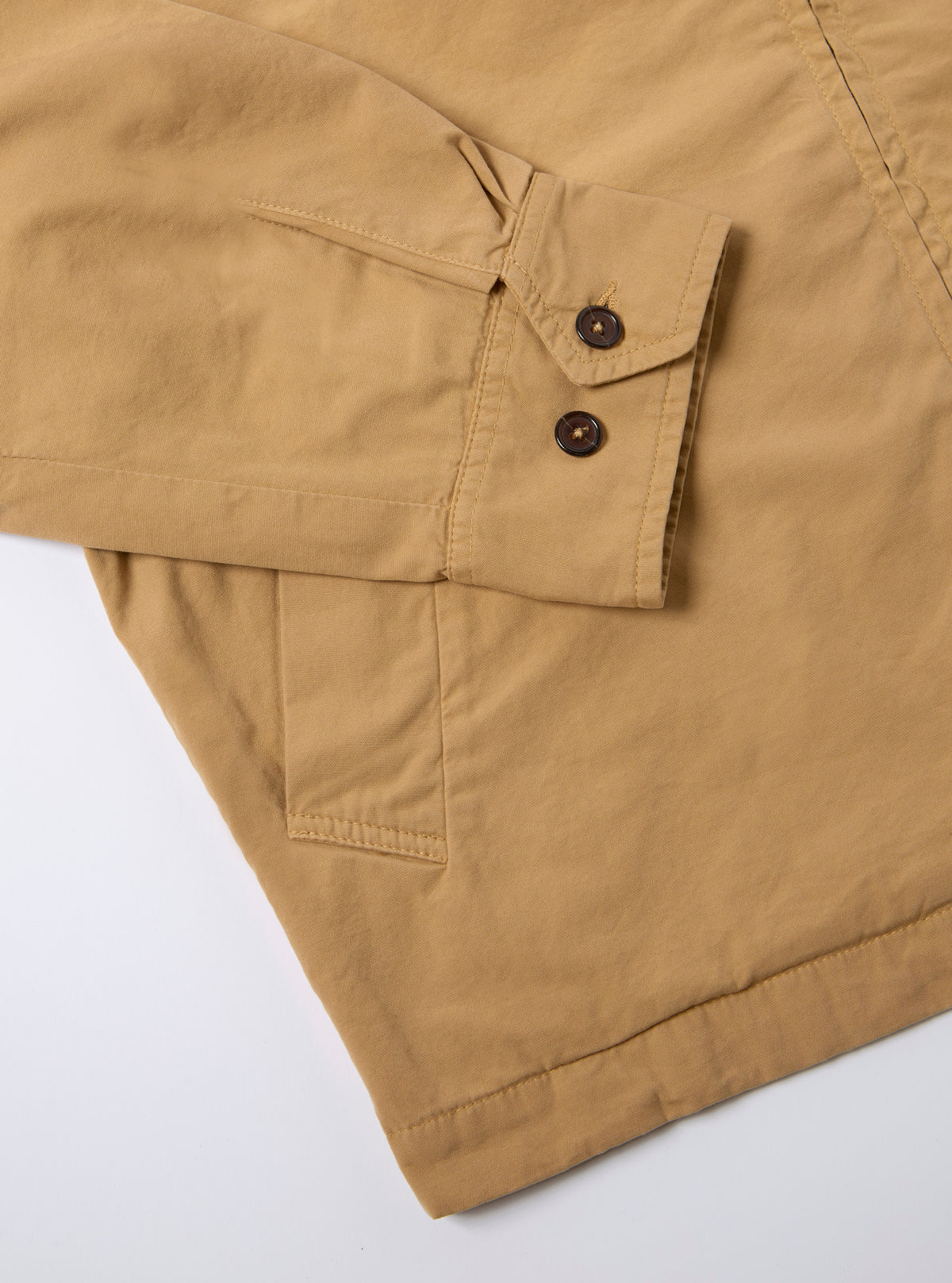Universal Works Windcheater Jacket in Dark Sand Summer Canvas