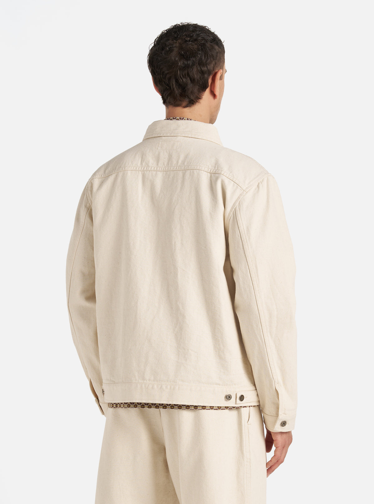 Universal Works Trucker Jacket in Ecru Recycled Cotton