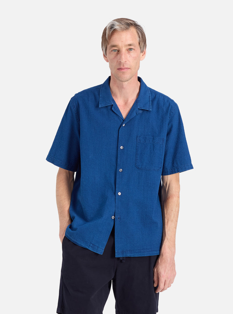 Washed Indigo Seersucker Road Shirt