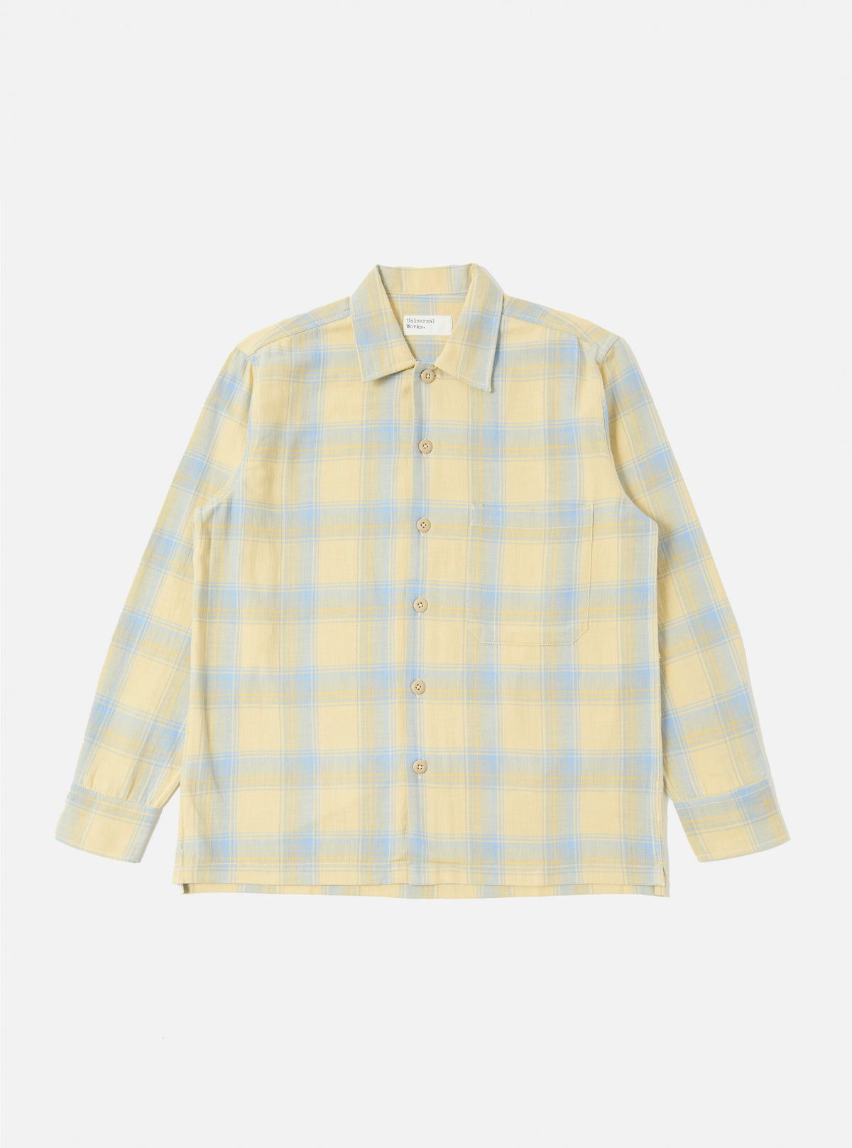 Yellow/Blue Cotton Plaid Fatigue Shirt
