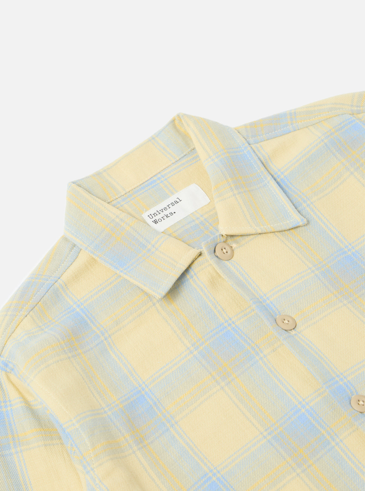 Yellow/Blue Cotton Plaid Fatigue Shirt