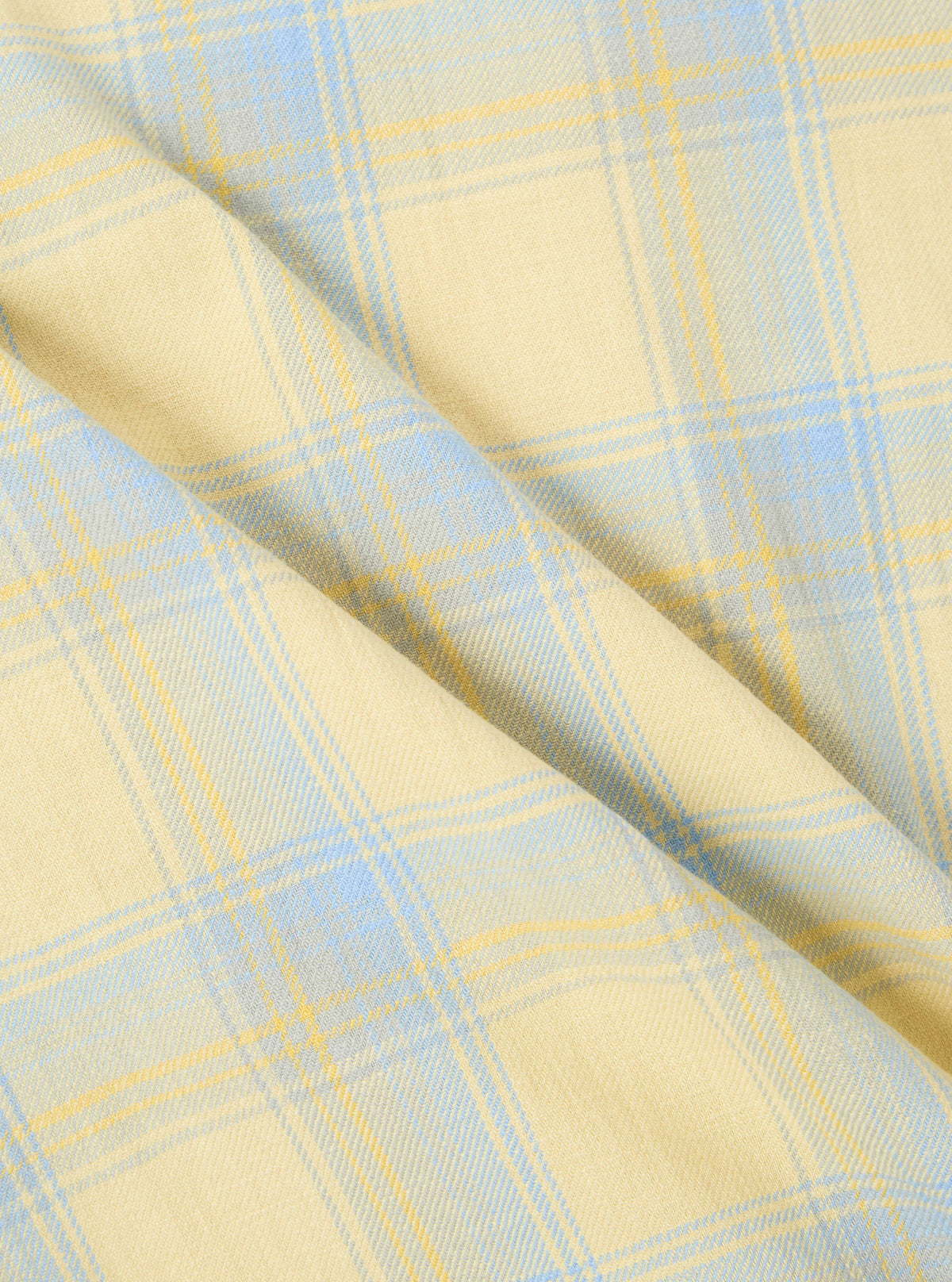 Yellow/Blue Cotton Plaid Fatigue Shirt