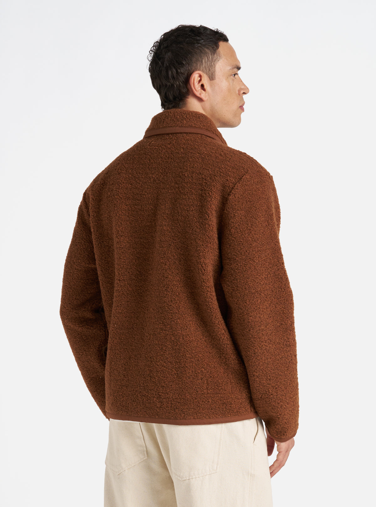 Universal Works Lancaster Jacket in Brown Alvar Fleece