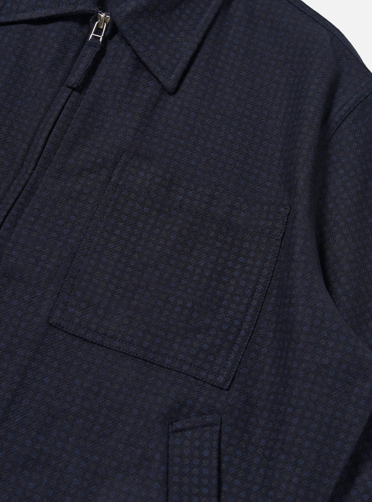 Navy Dot Print Flannel Rose Bowl Jacket