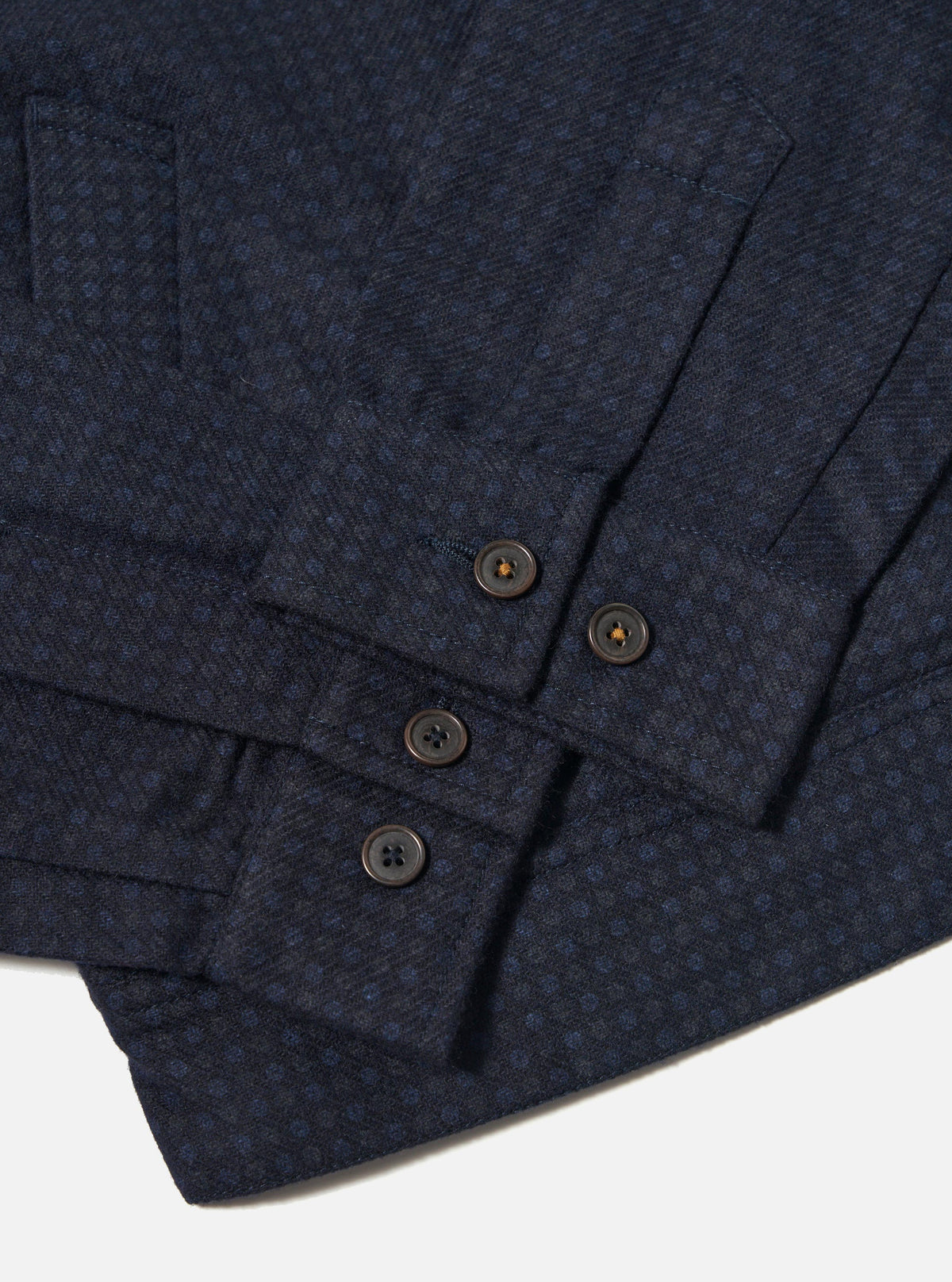 Navy Dot Print Flannel Rose Bowl Jacket
