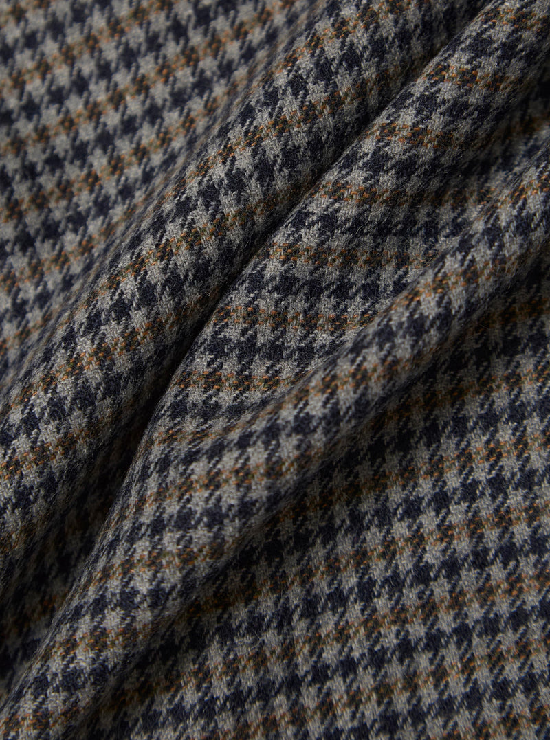 Charcoal Houndstooth Wool Mix Windcheater