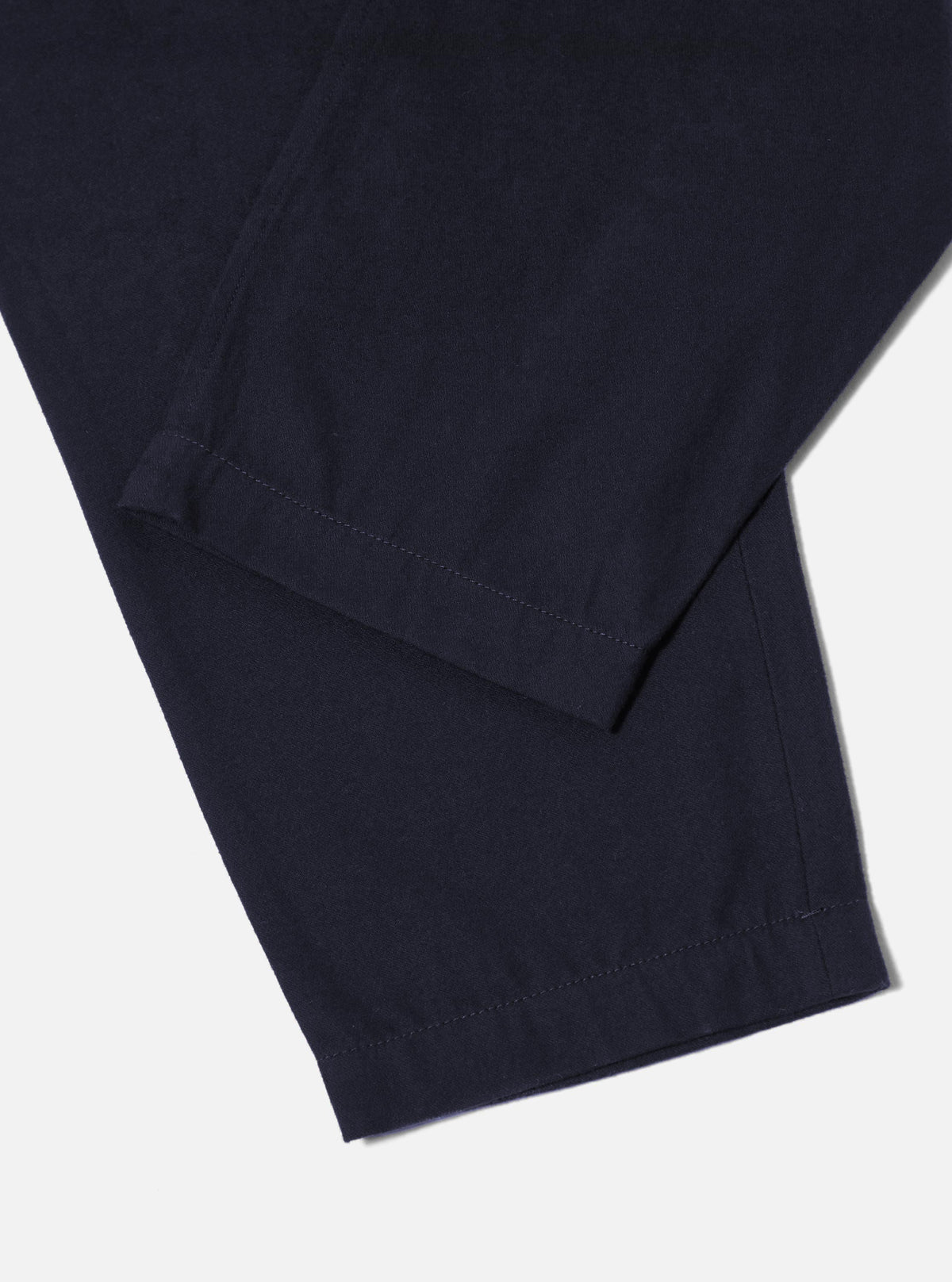 Navy Brushed Moleskin Pleated Track Pant
