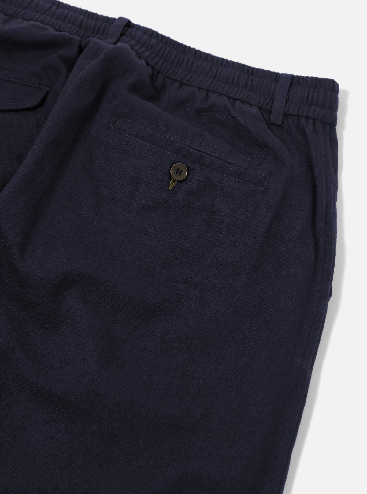 Navy Brushed Moleskin Pleated Track Pant
