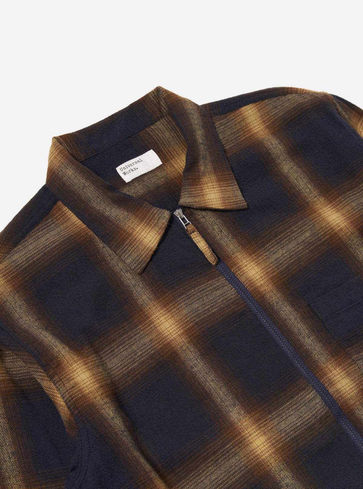 Navy Canyon Check Zip Shirt