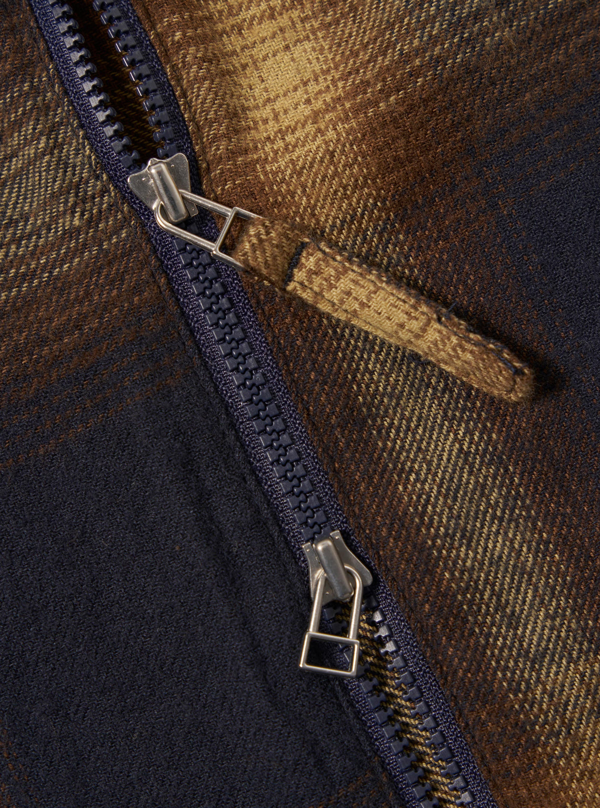 Navy Canyon Check Zip Shirt