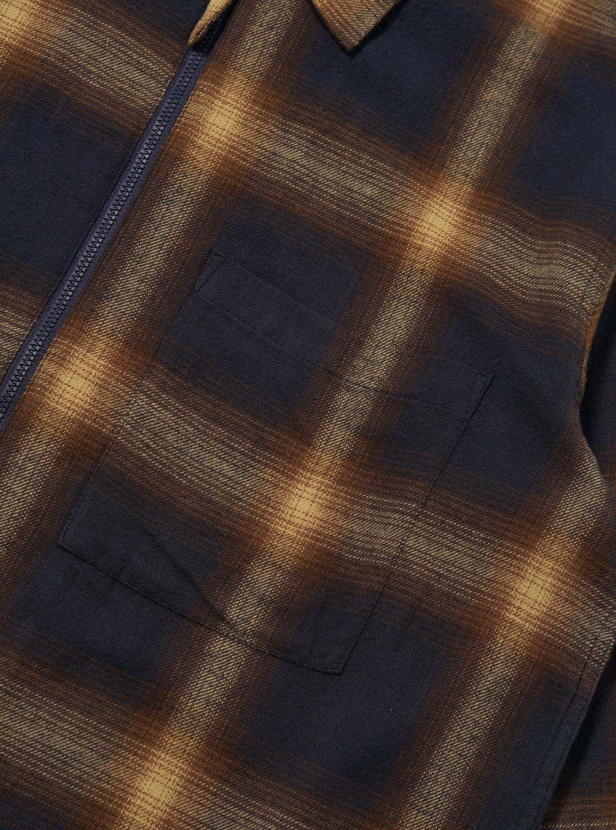 Navy Canyon Check Zip Shirt