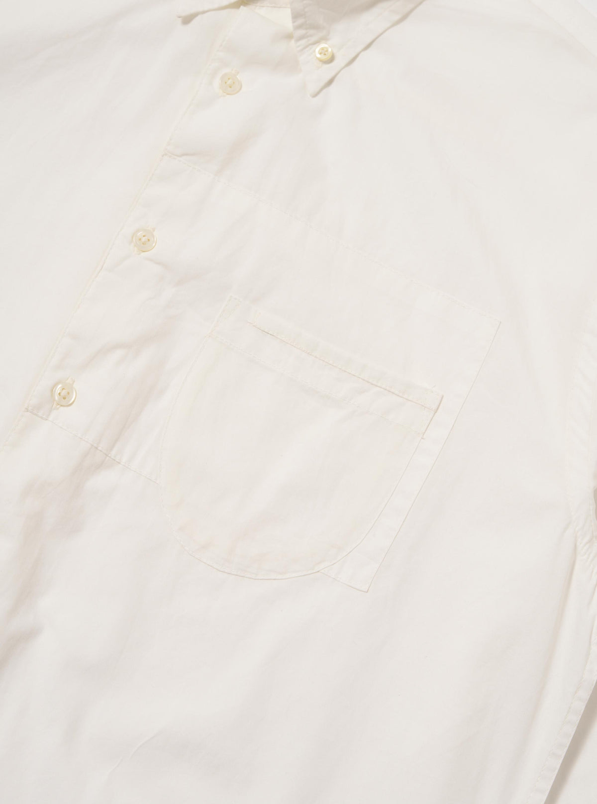White Poplin Patched Lazy Day Shirt