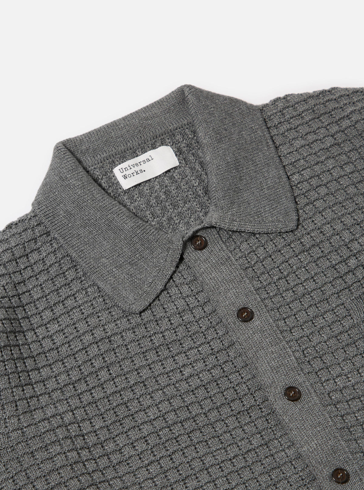 Grey Textured Merino Knit Charlie Cardigan