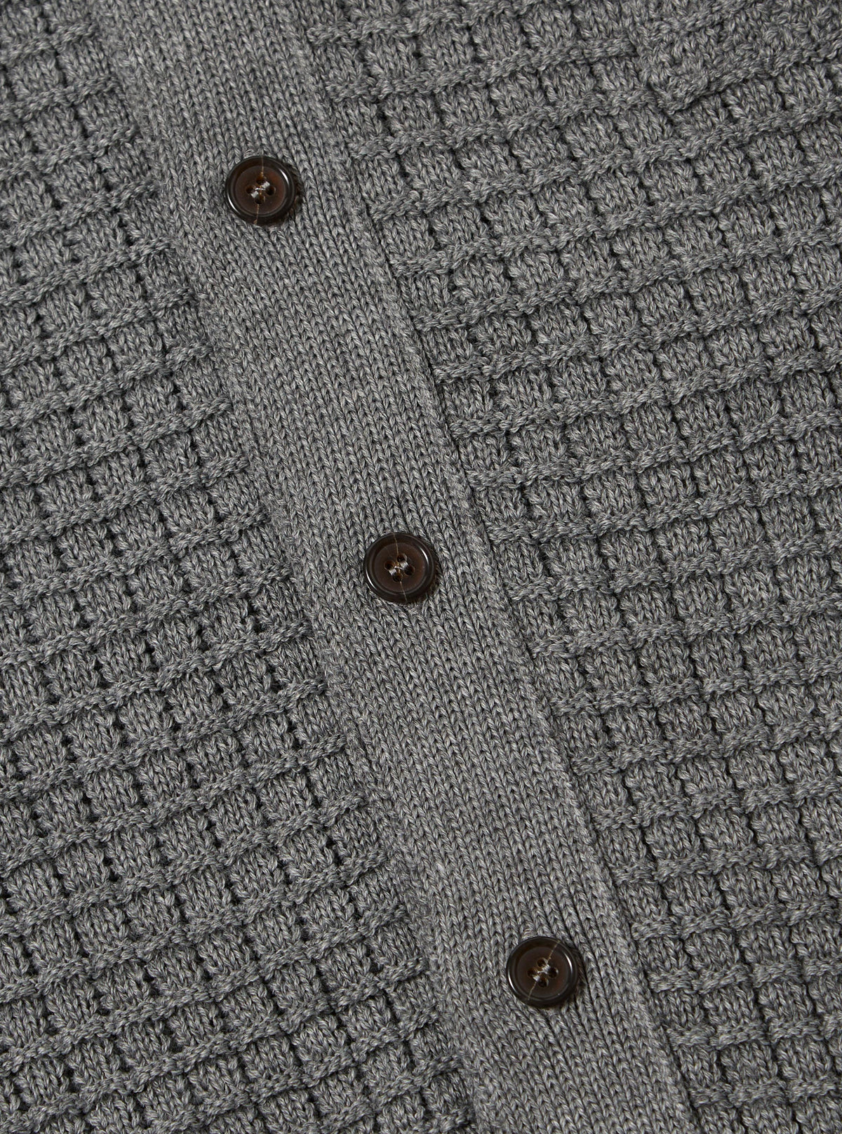 Grey Textured Merino Knit Charlie Cardigan