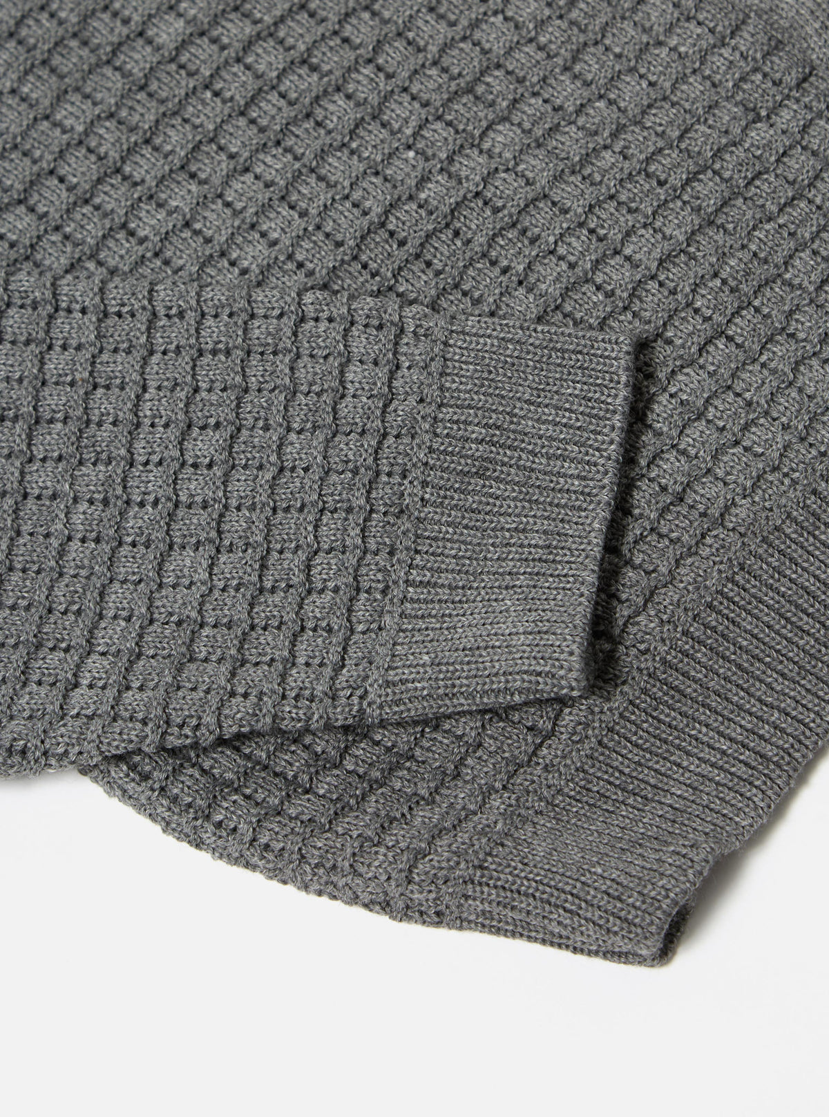 Grey Textured Merino Knit Charlie Cardigan