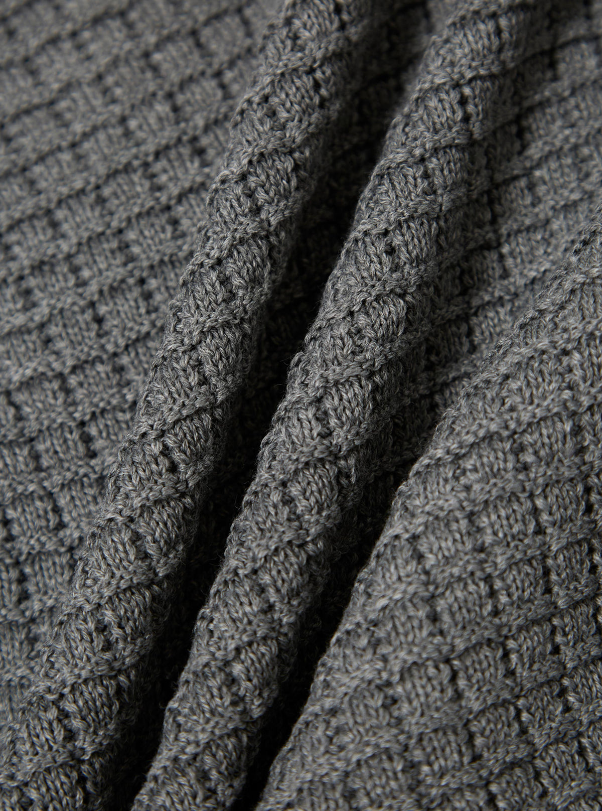Grey Textured Merino Knit Charlie Cardigan