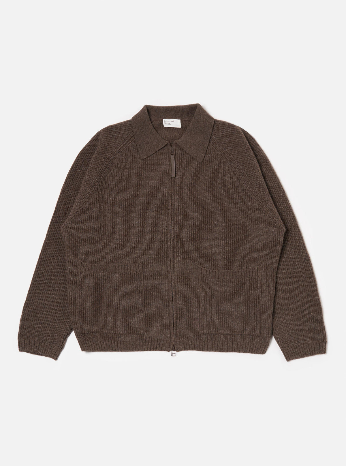 Brown Eco Wool Zip Cardigan