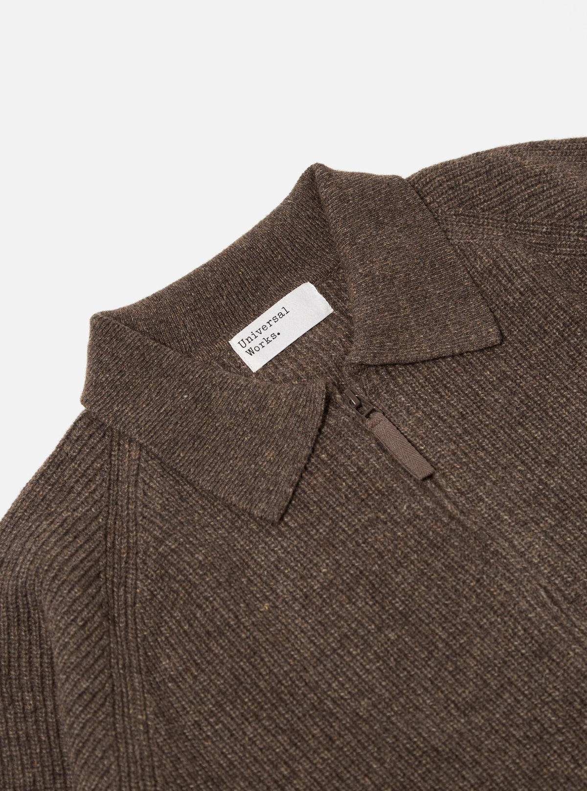 Brown Eco Wool Zip Cardigan