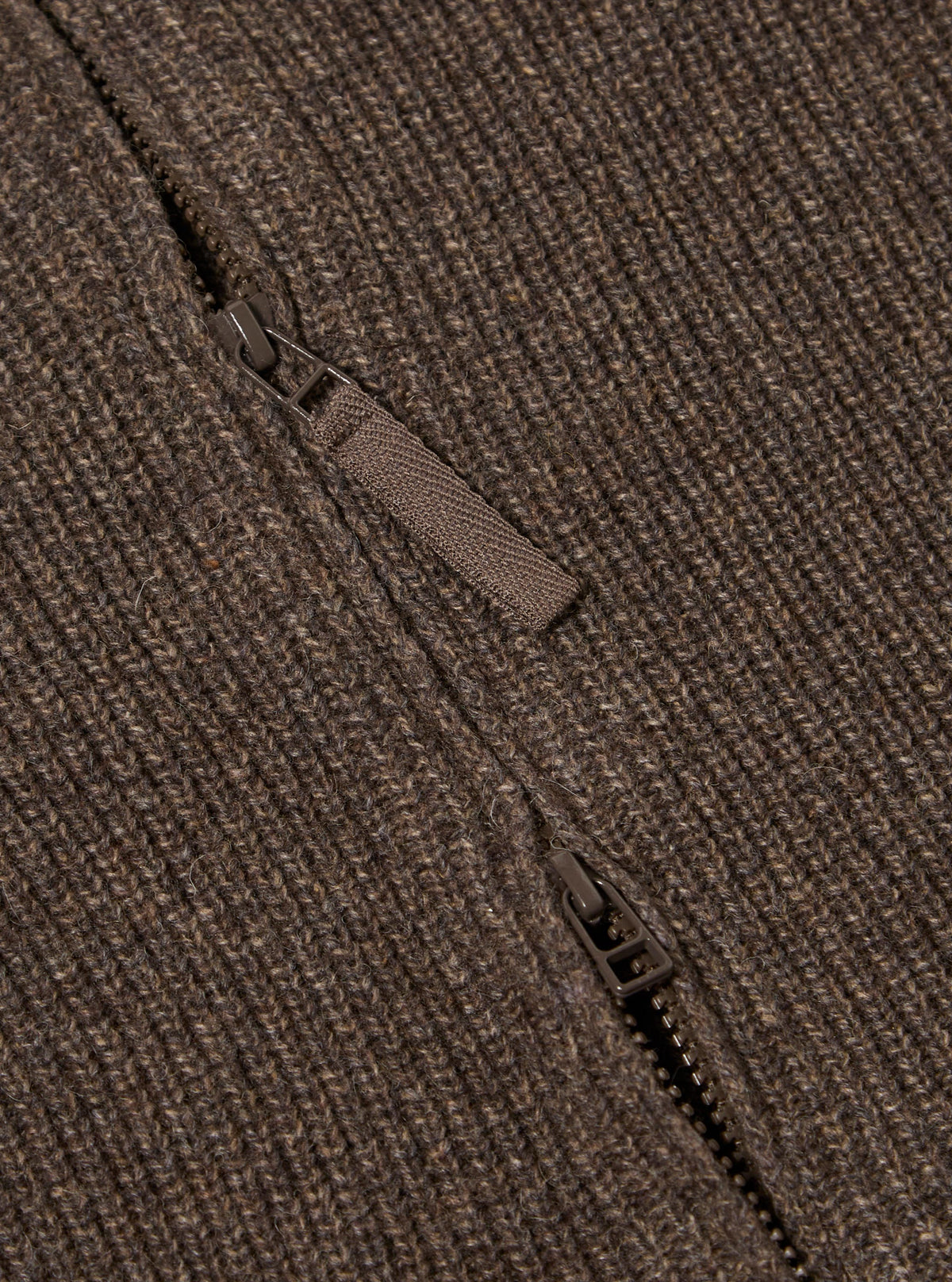 Brown Eco Wool Zip Cardigan