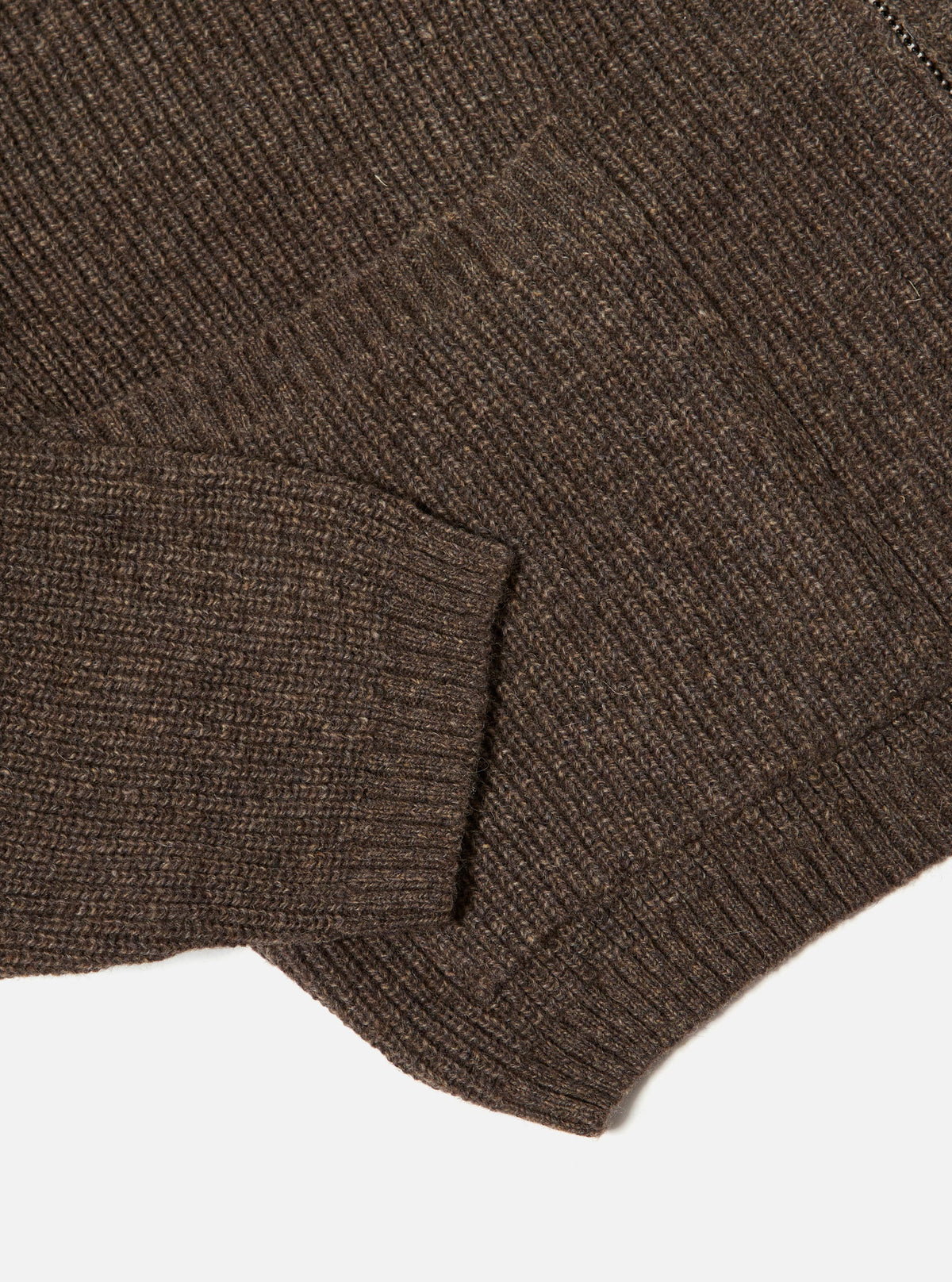 Brown Eco Wool Zip Cardigan