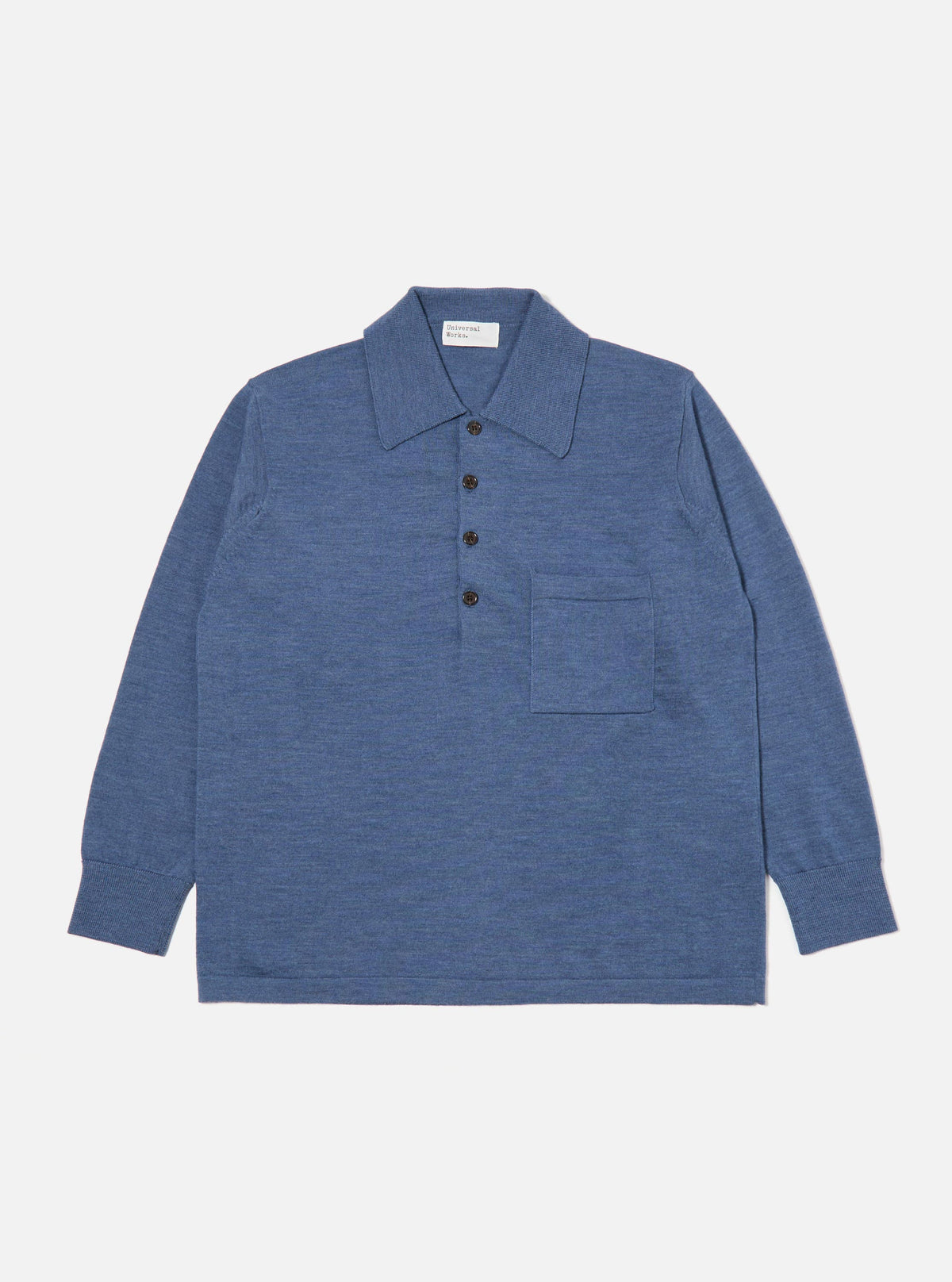 Airforce Blue Merino L/S Pullover Knit Shirt