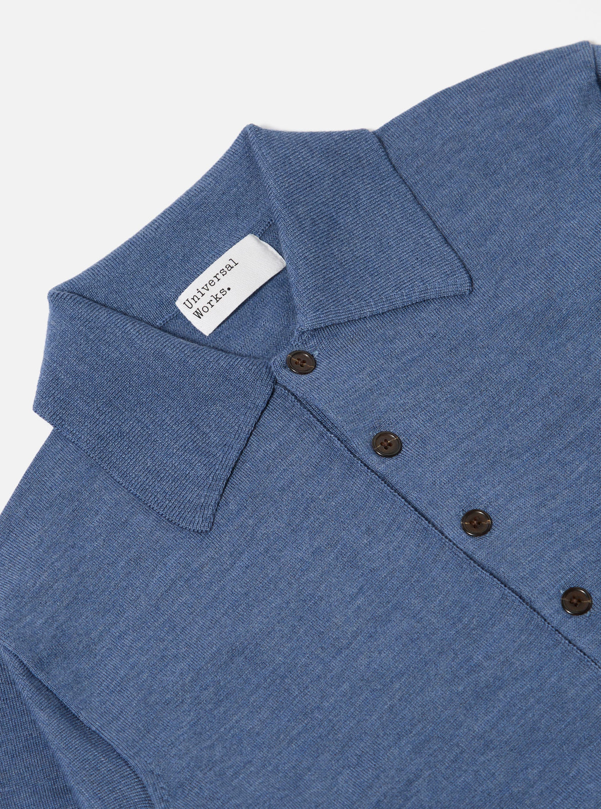 Airforce Blue Merino L/S Pullover Knit Shirt