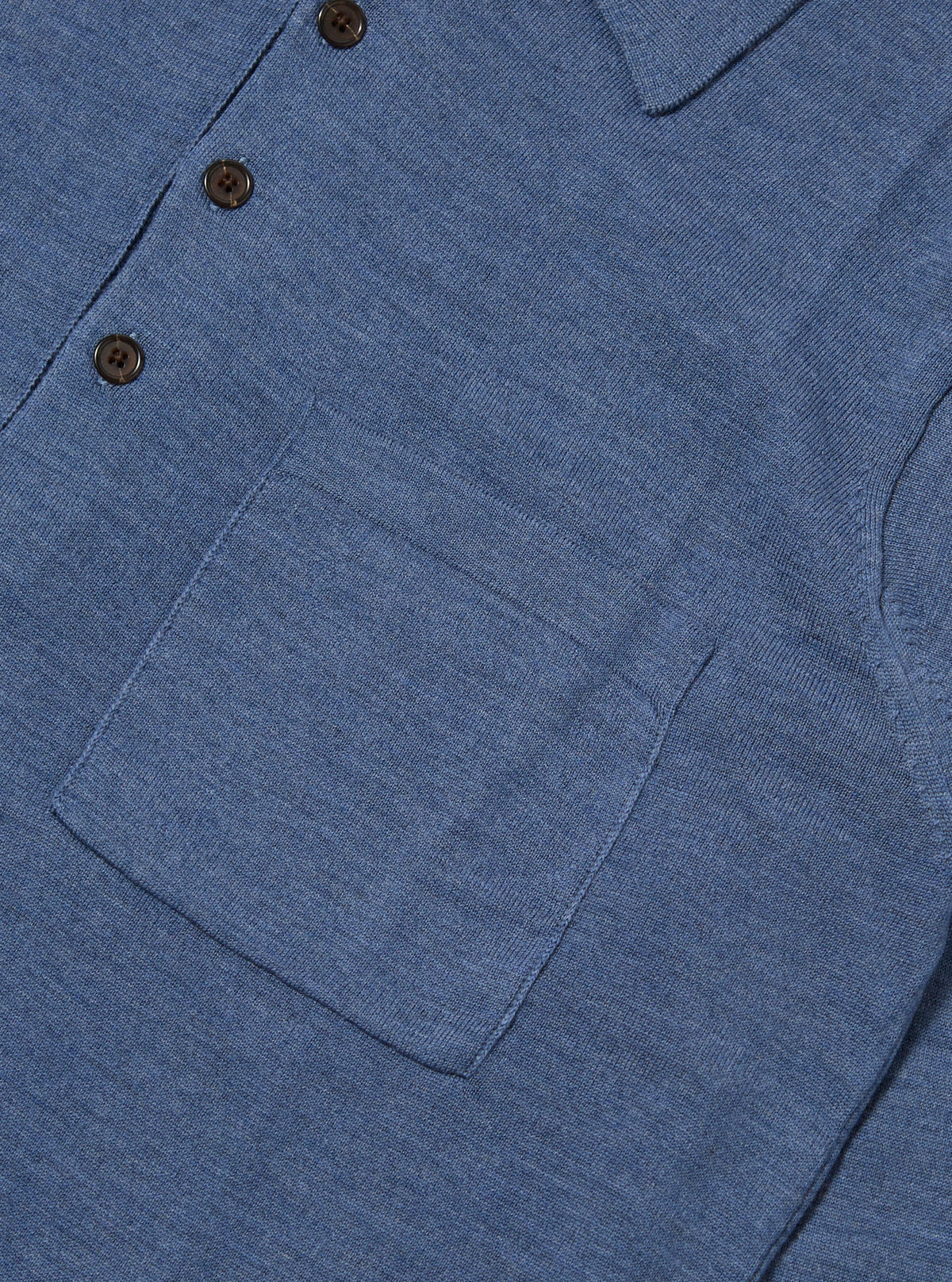 Airforce Blue Merino L/S Pullover Knit Shirt