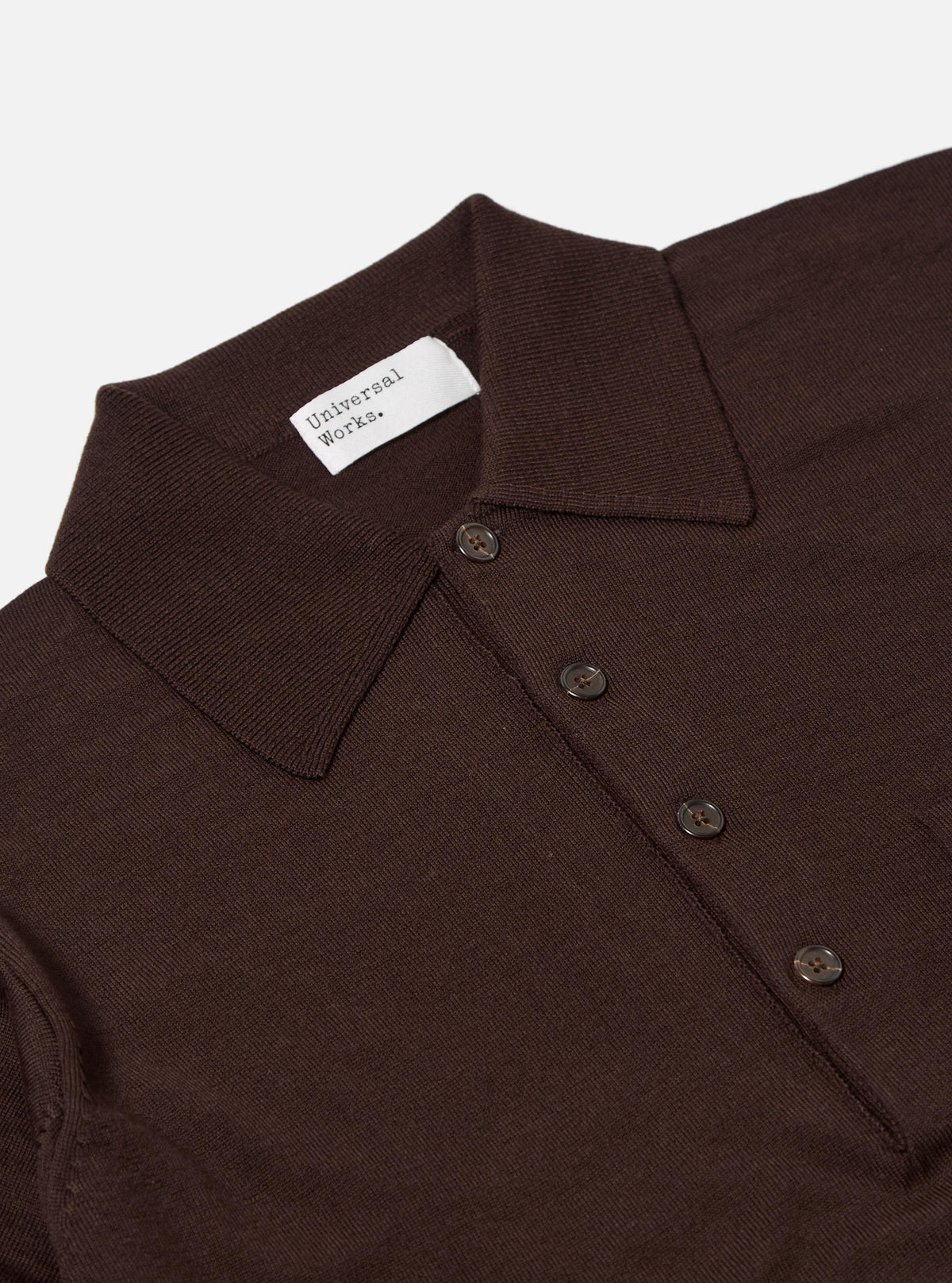 Brown Merino L/S Pullover Knit Shirt