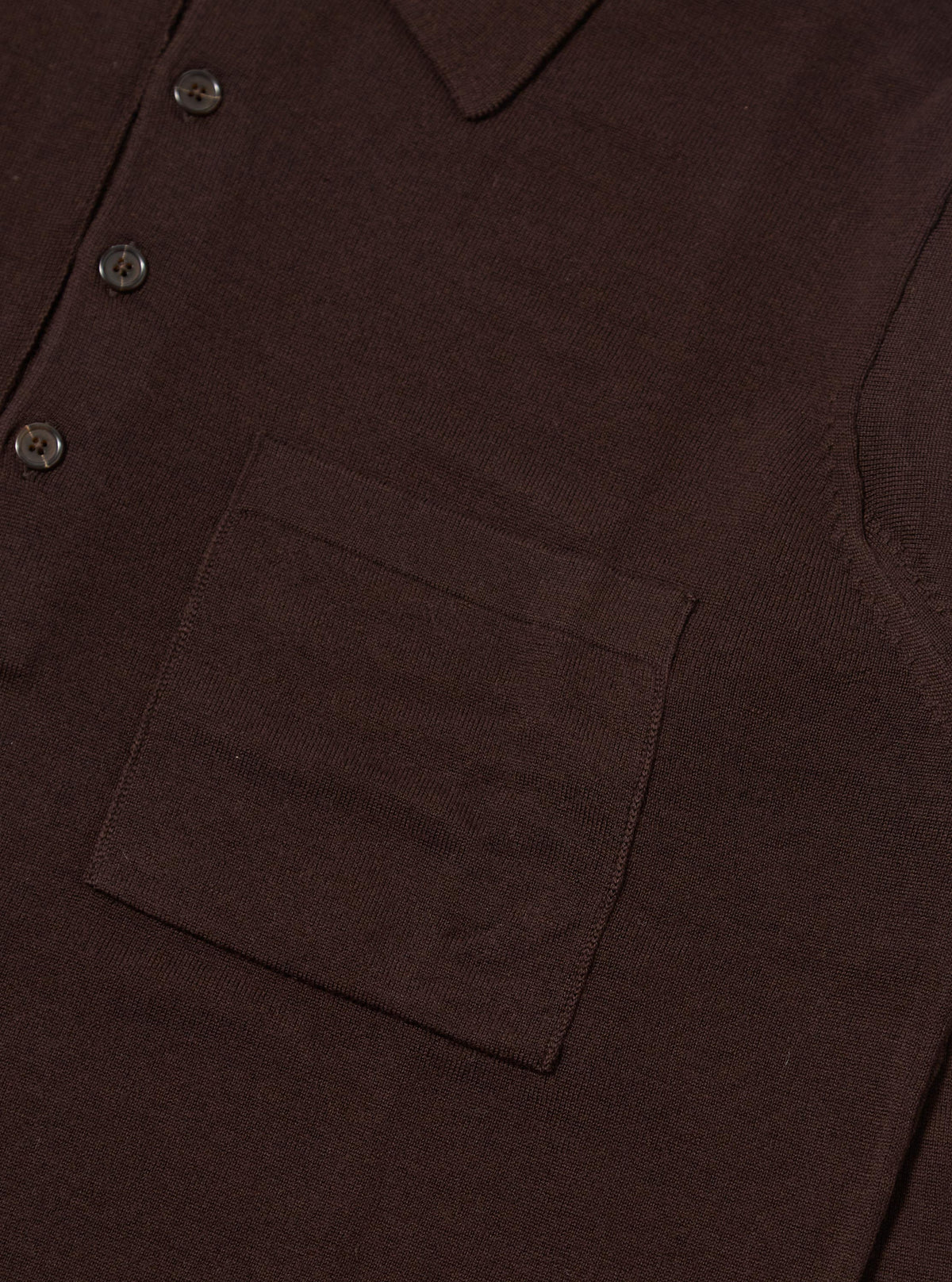 Brown Merino L/S Pullover Knit Shirt