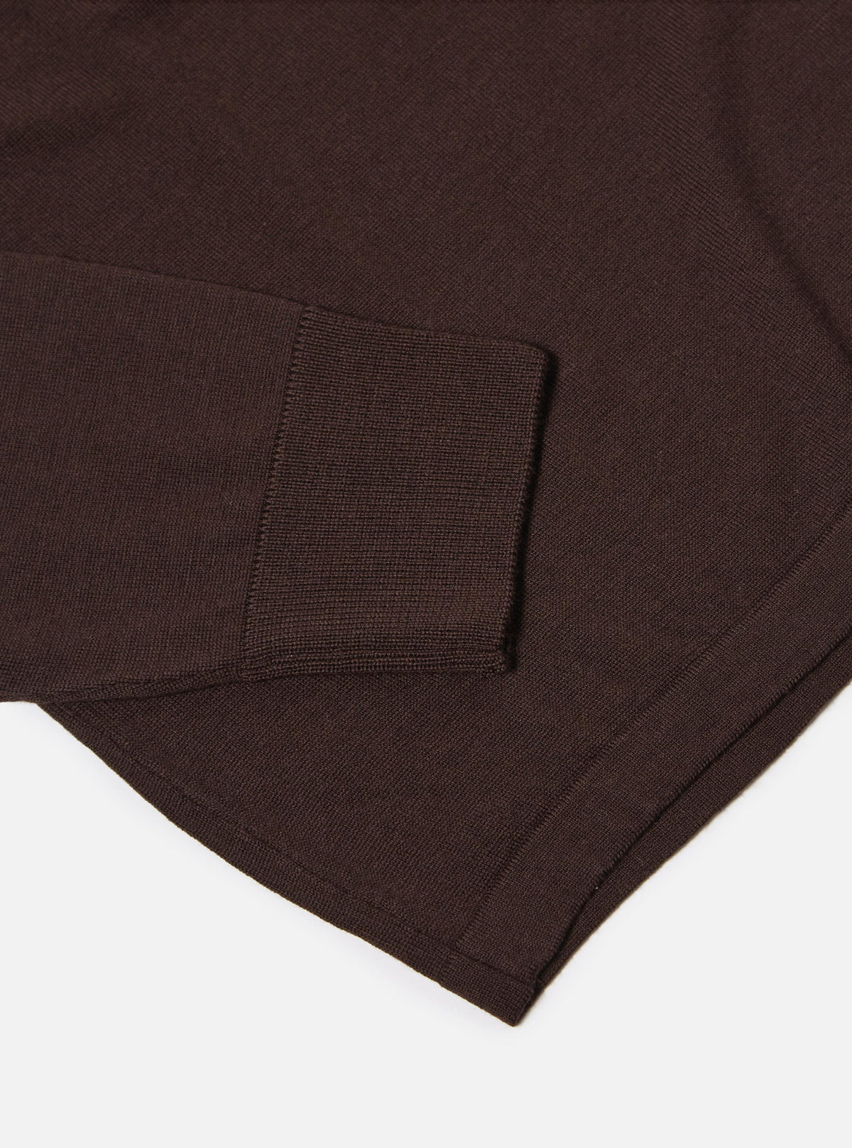 Brown Merino L/S Pullover Knit Shirt