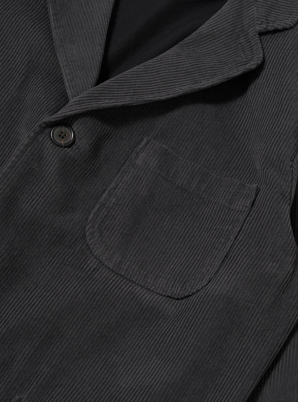 Charcoal Cord Three Button Jacket