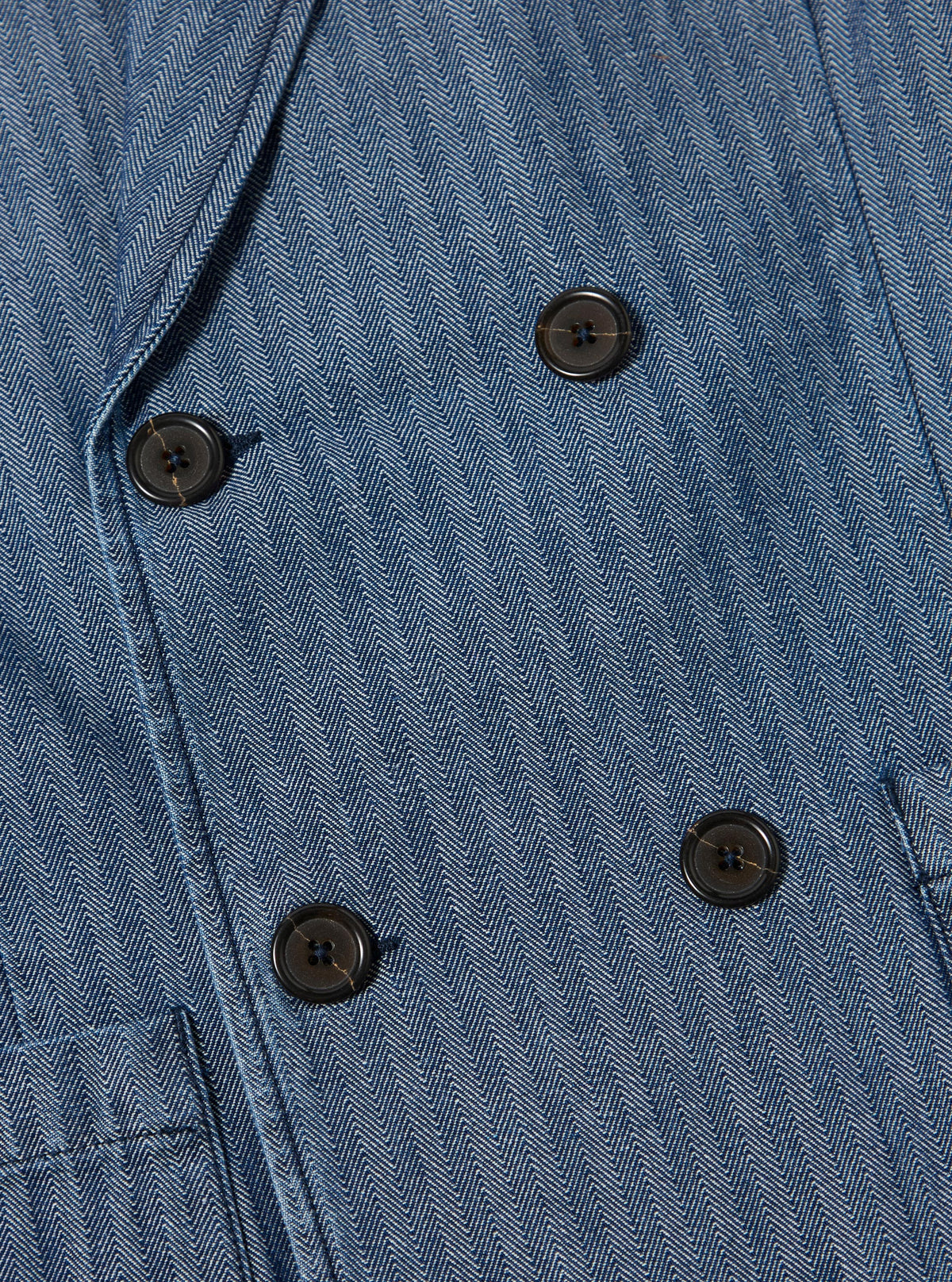 Indigo Denim Herringbone Manor Jacket