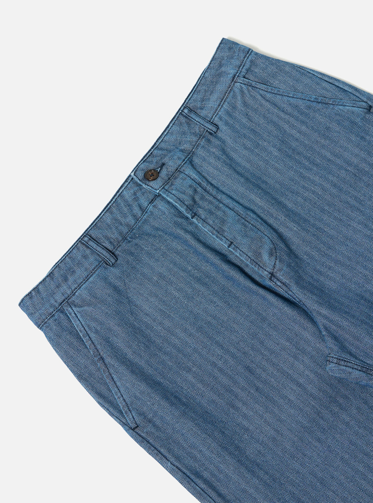 Indigo Denim Herringbone Military Chino