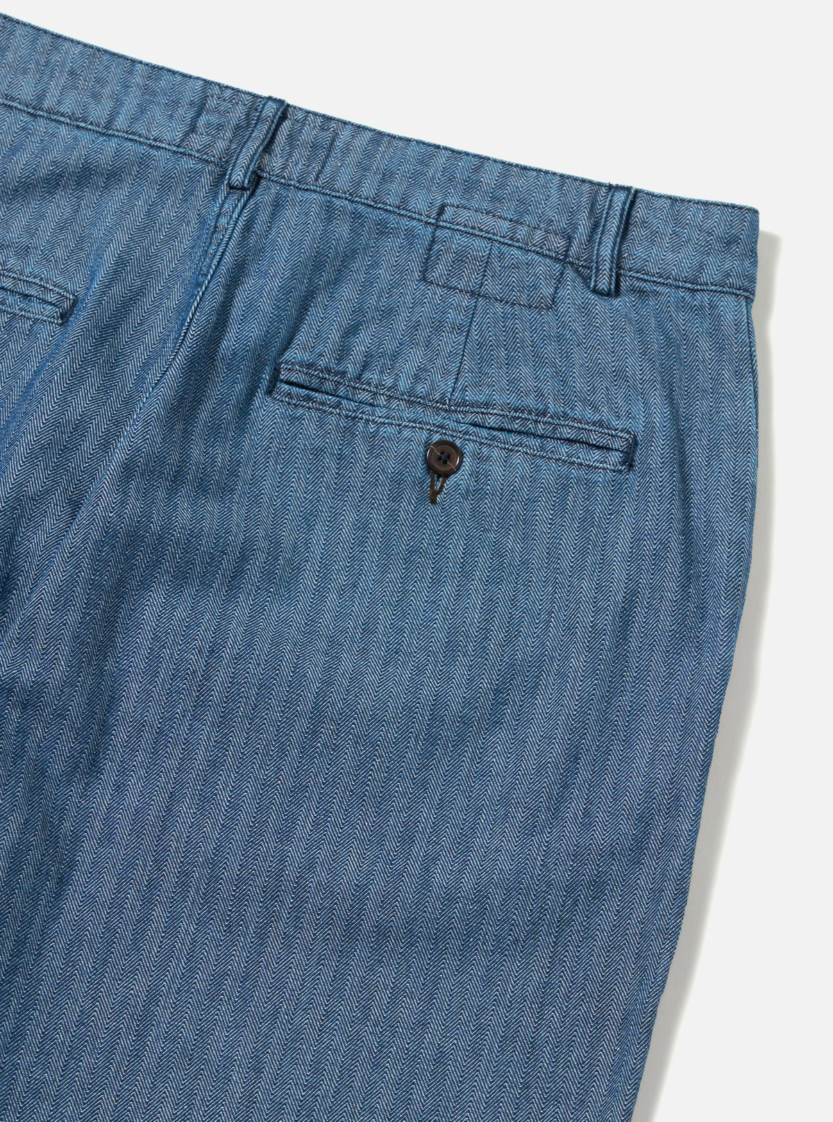 Indigo Denim Herringbone Military Chino