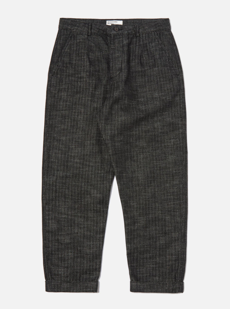 Black Cotton Denim Super Chino