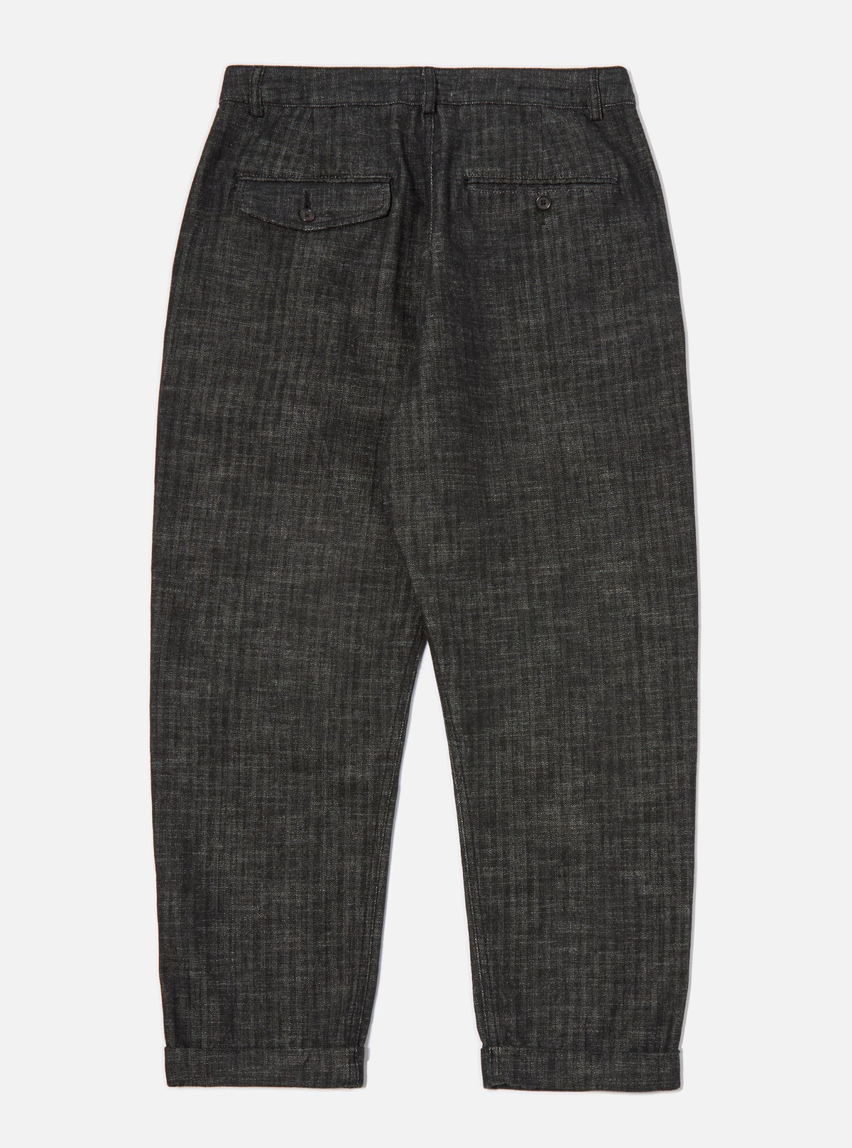 Black Cotton Denim Super Chino