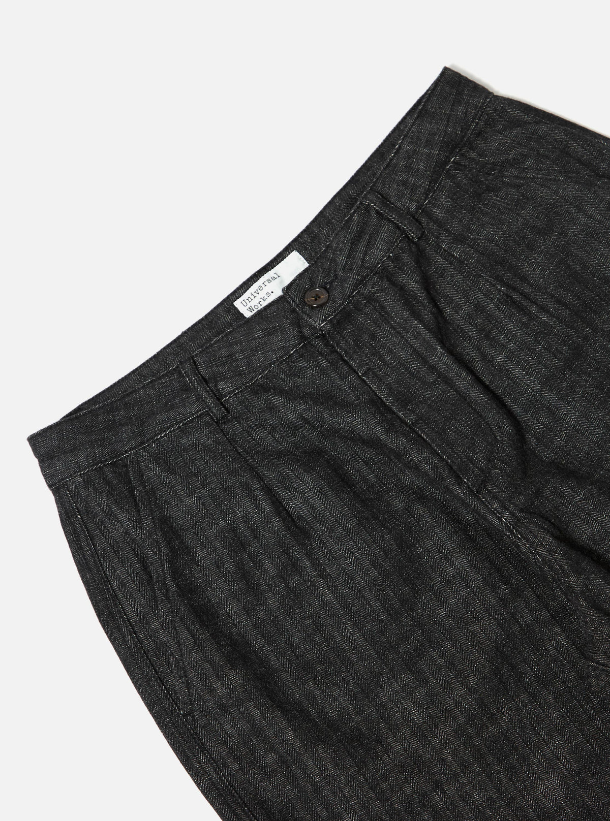 Black Cotton Denim Super Chino