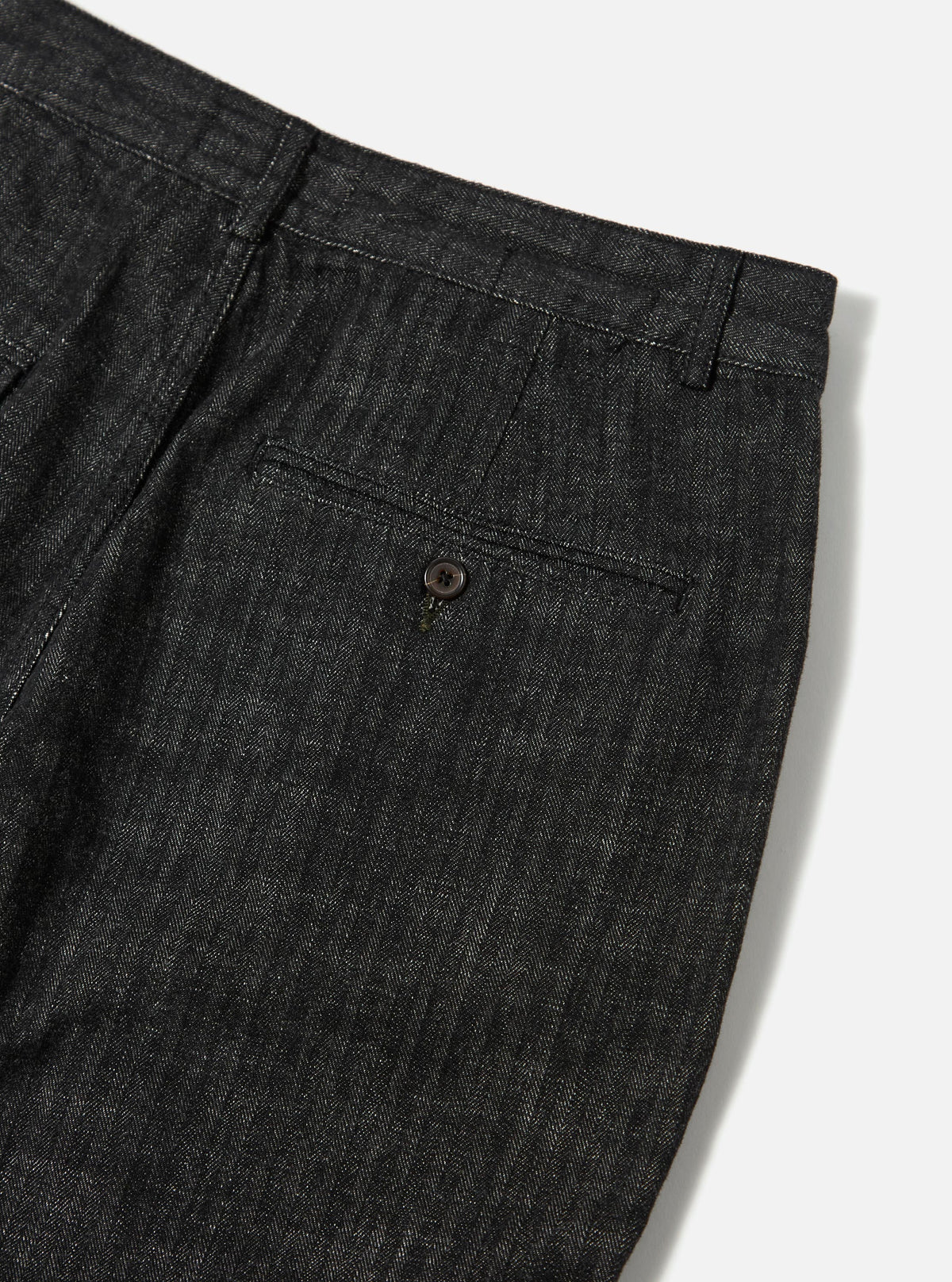 Black Cotton Denim Super Chino