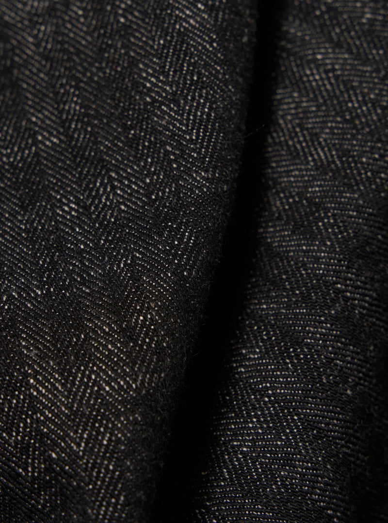 Black Cotton Denim Rose Bowl Jacket