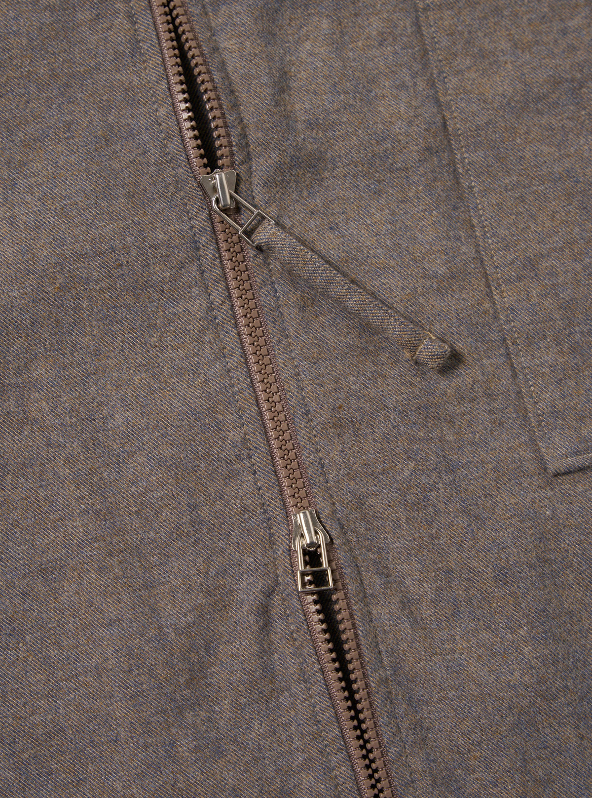 Brown Brushed Flannel Zip Shirt