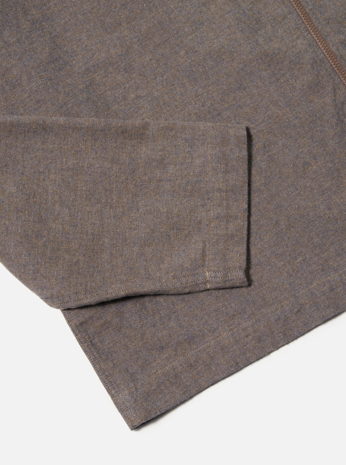 Brown Brushed Flannel Zip Shirt