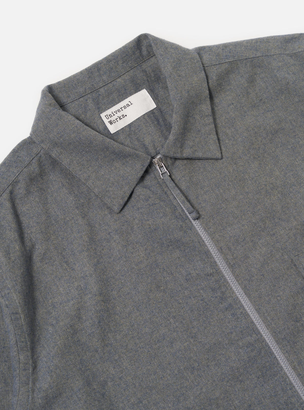 Navy Brushed Flannel Zip Shirt