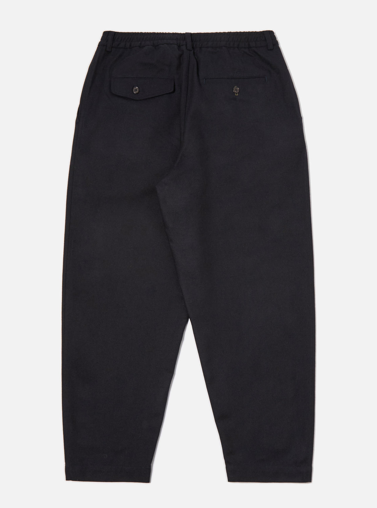 Dark Navy Upcycled Italian Tweed Pleated Track Pant