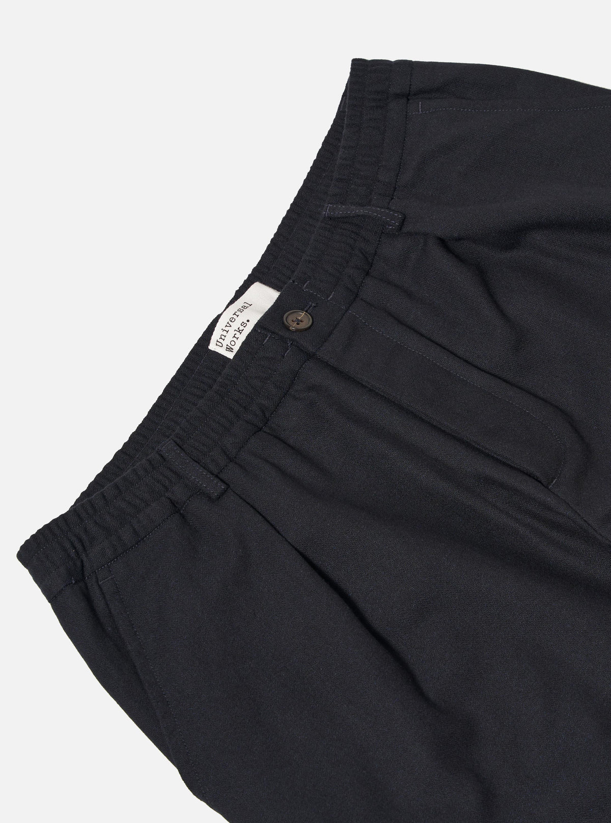 Dark Navy Upcycled Italian Tweed Pleated Track Pant