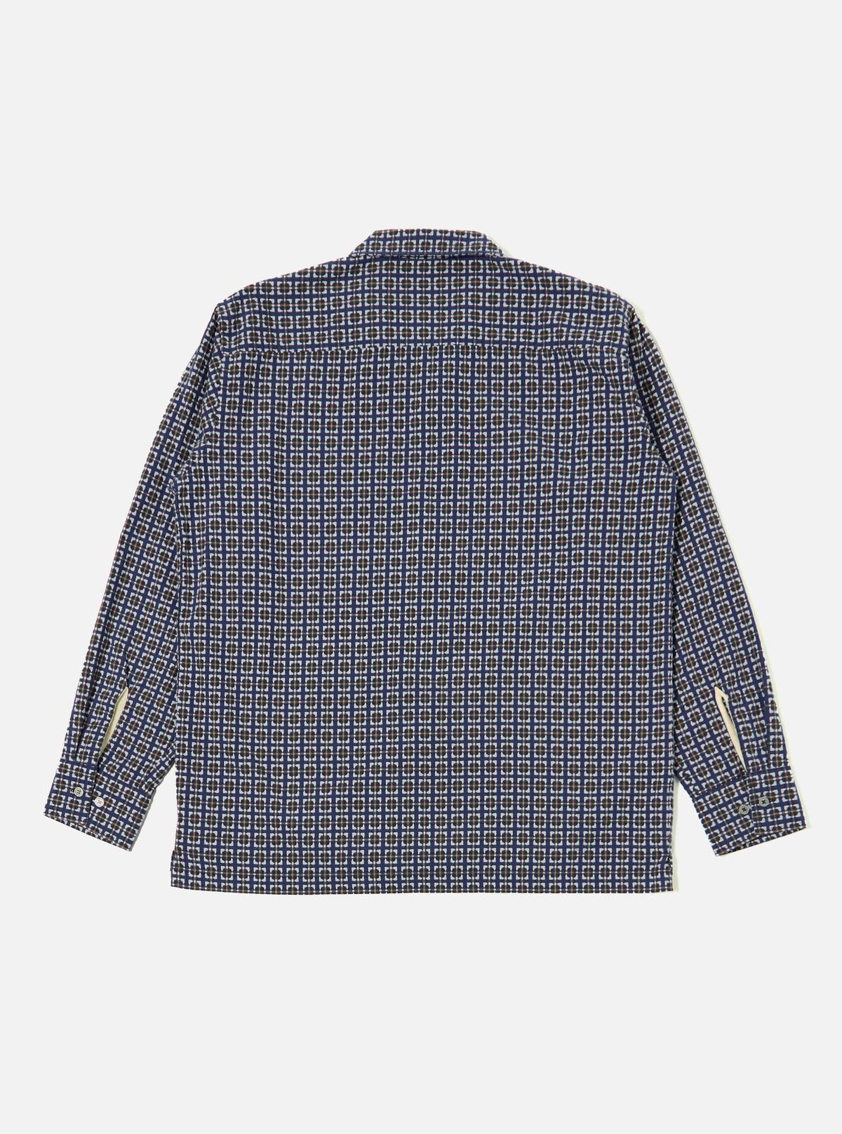 Navy Oscar Cotton L/S Camp Shirt