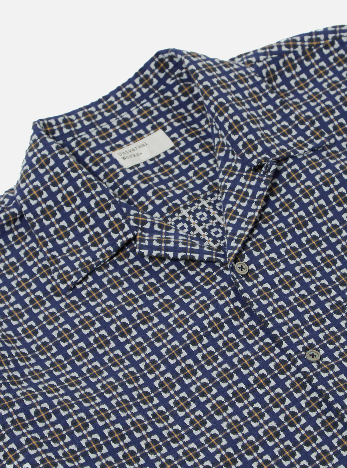Navy Oscar Cotton L/S Camp Shirt