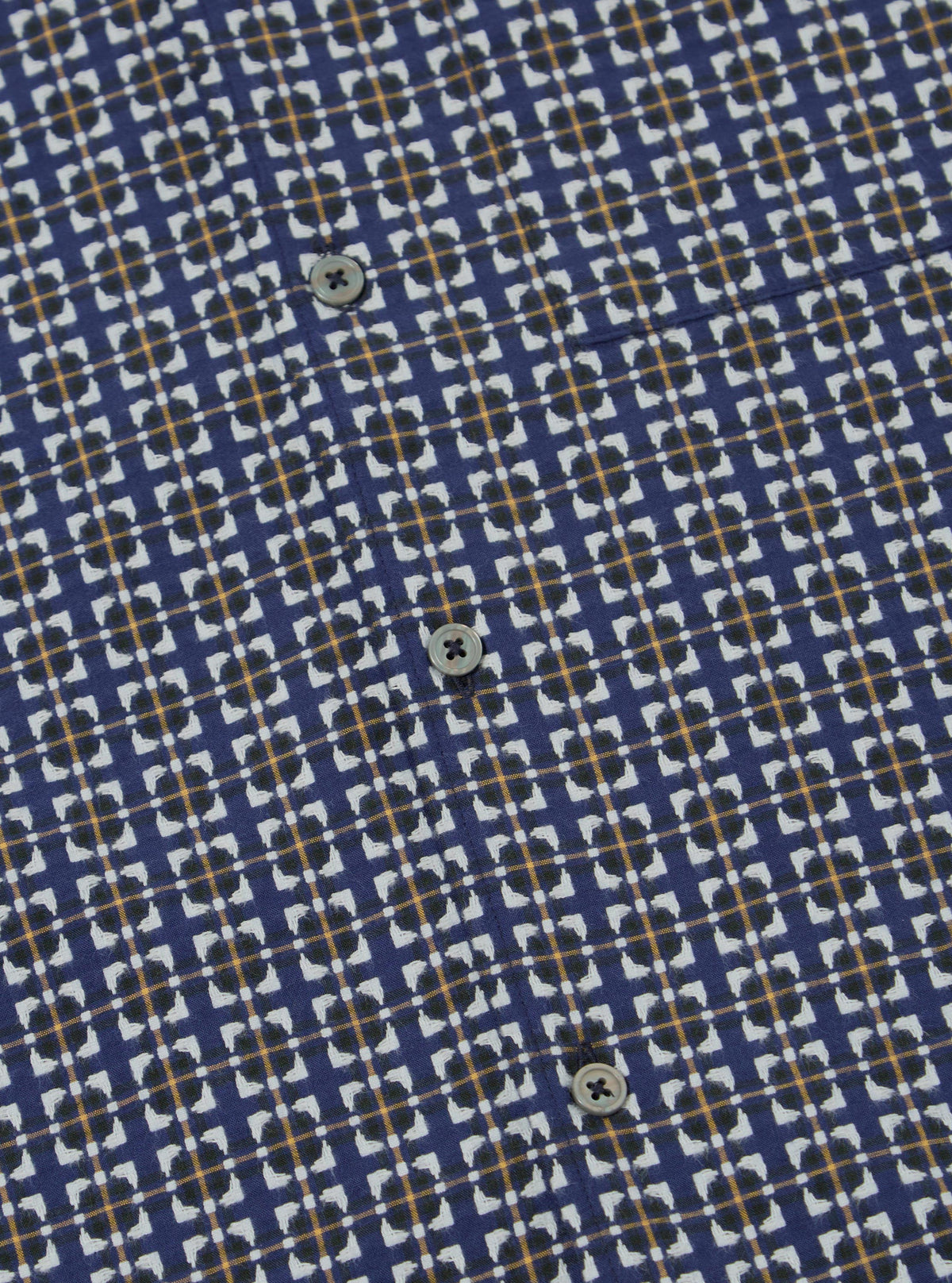 Navy Oscar Cotton L/S Camp Shirt