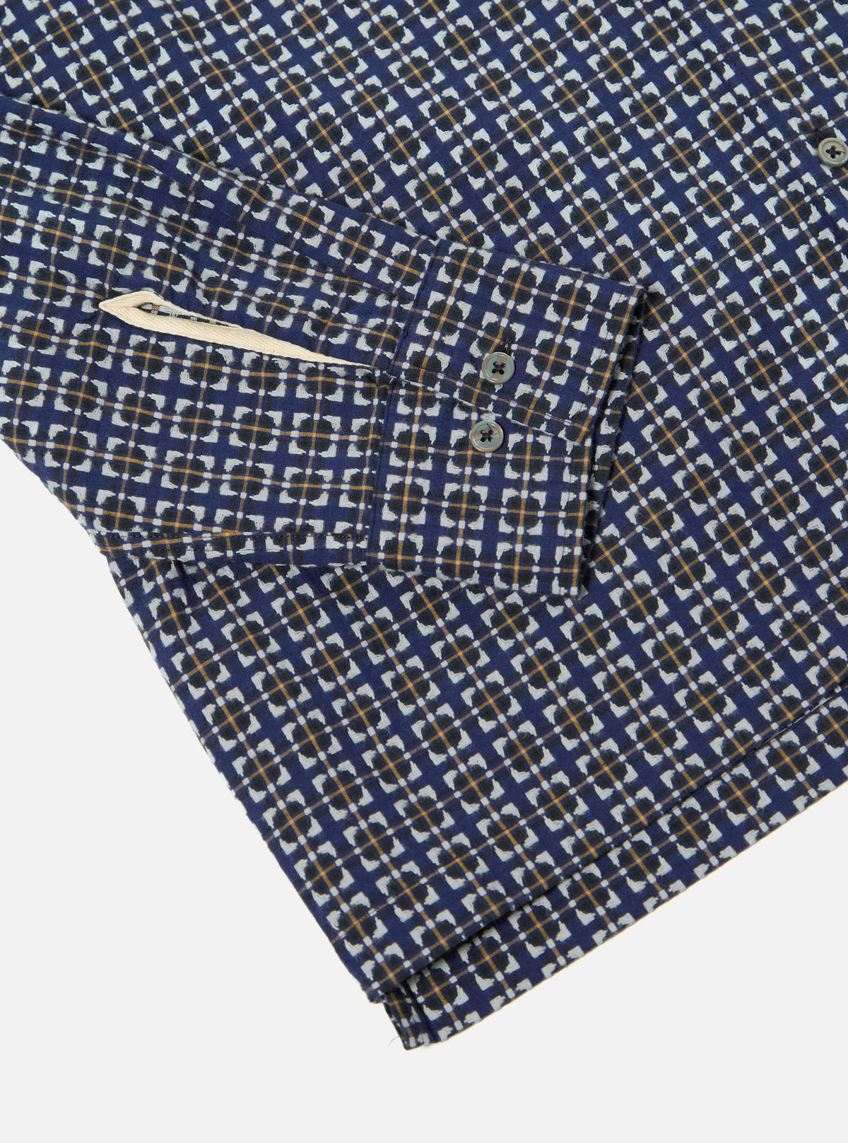 Navy Oscar Cotton L/S Camp Shirt