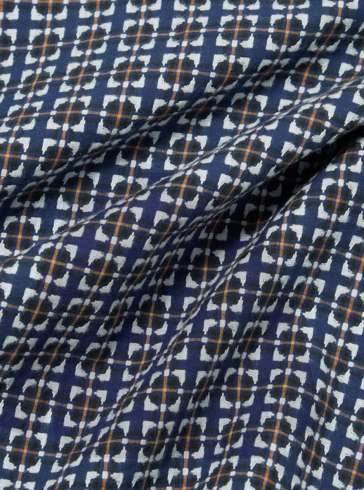 Navy Oscar Cotton L/S Camp Shirt