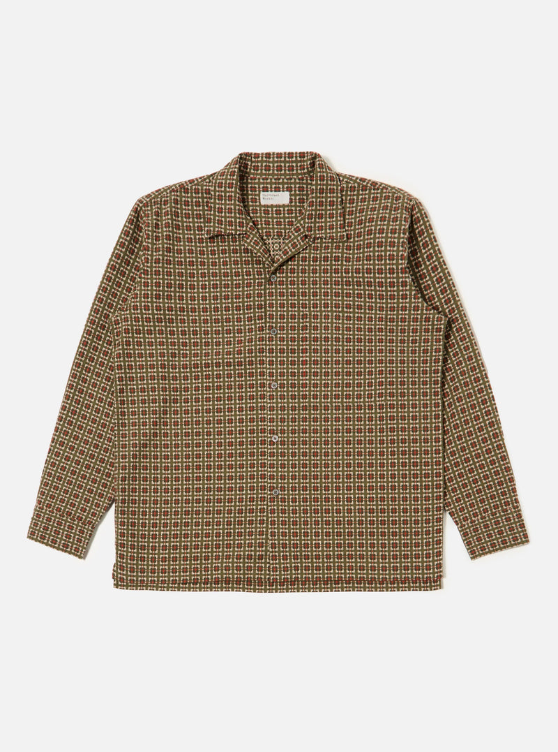 Olive Oscar Cotton L/S Camp Shirt